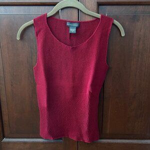 Banana Republic Sleeveless Sweater Top Shirt Red Crimson Tank Knit Fitted XS